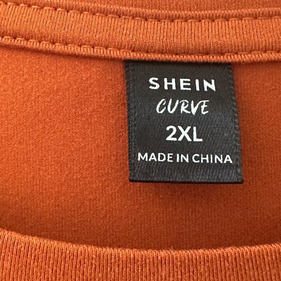 Be Real Not Perfect Graphic T-Shirt Shein Curve 2XL Rust Orange Polyester Blend - Picture 4 of 6